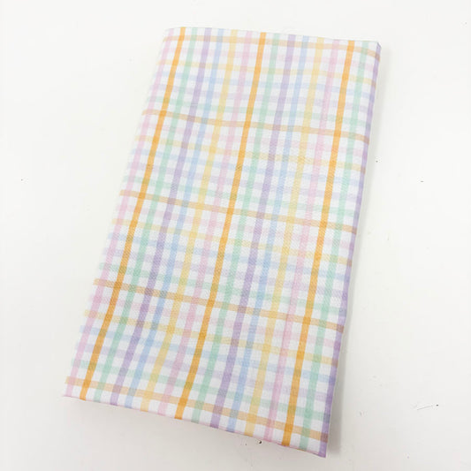 25" x 41" Pastel Checked Fabric Remnant
