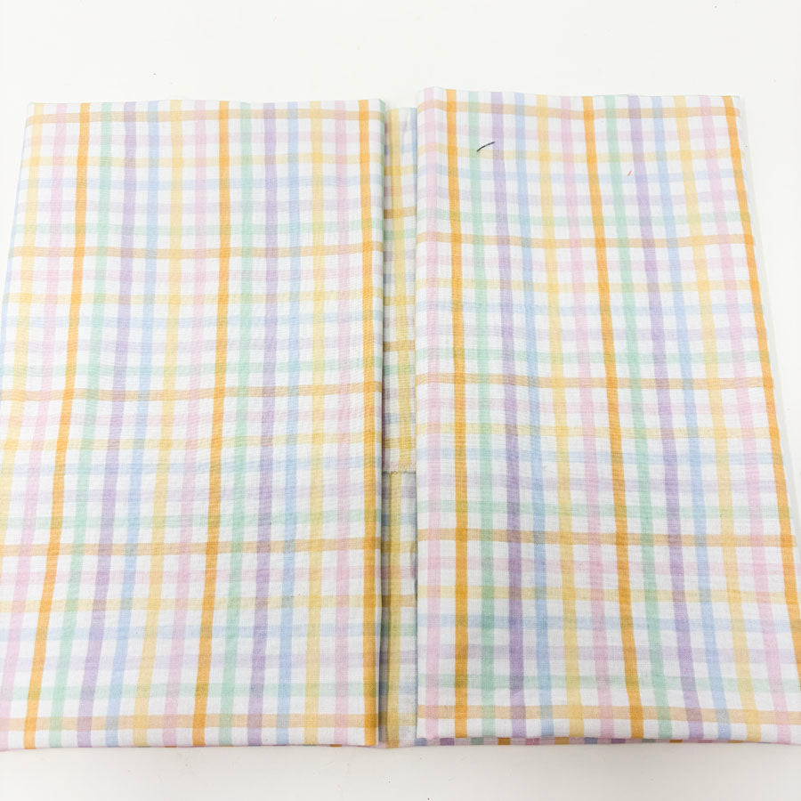 25" x 41" Pastel Checked Fabric Remnant