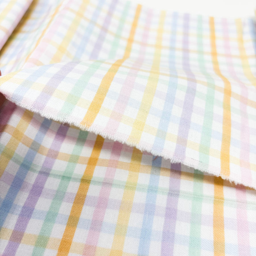 25" x 41" Pastel Checked Fabric Remnant
