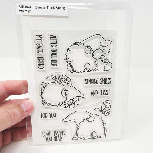 Gnome Think Spring - Clear Stamp by Whimsy