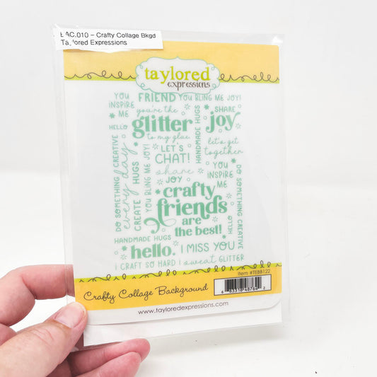 Crafty Collage Background - Cling Stamp by Taylored Expressions