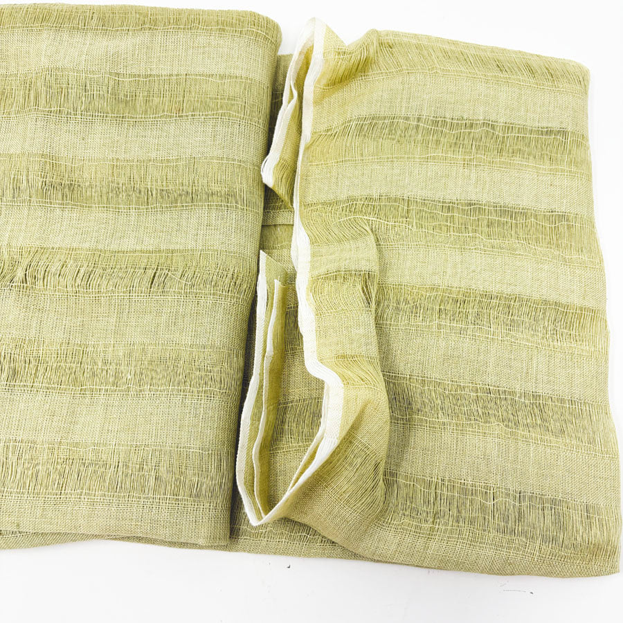 45" x 39" Yellow Green Openweave Natural Fiber Fabric