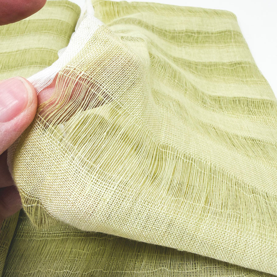 45" x 39" Yellow Green Openweave Natural Fiber Fabric