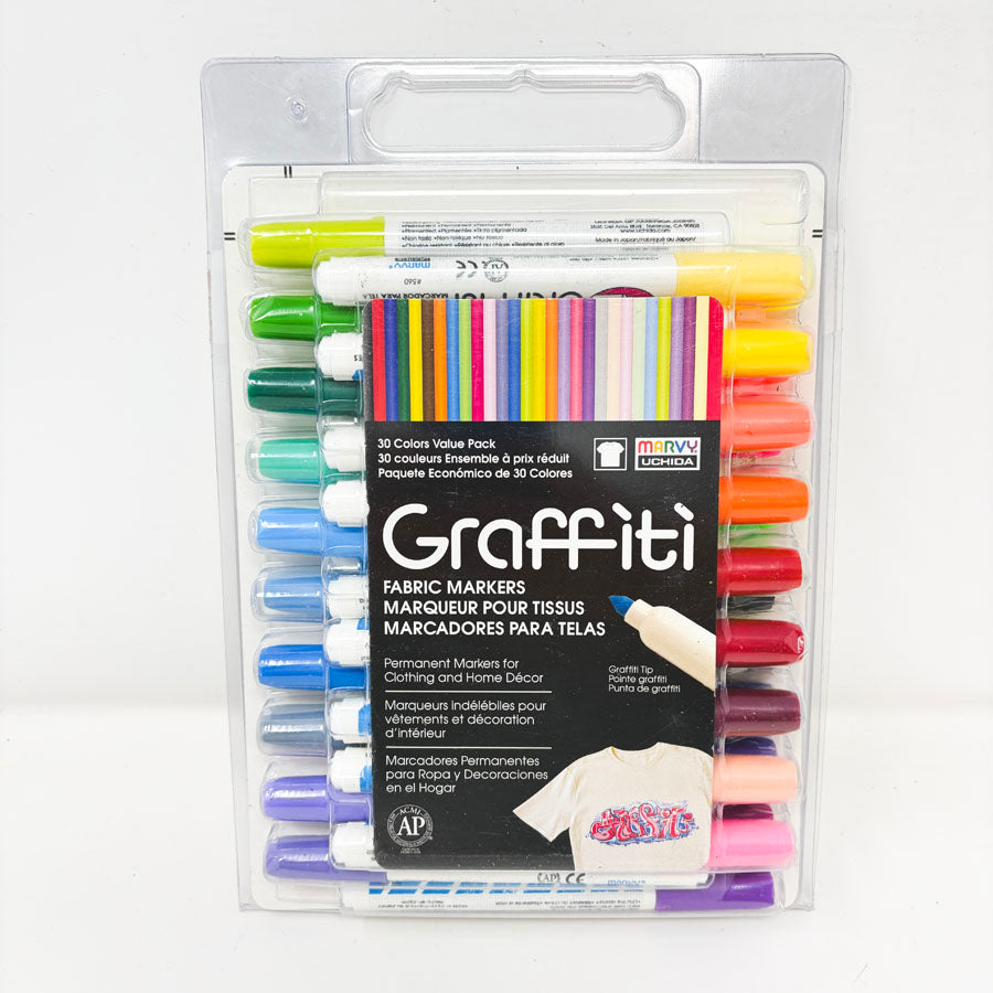 Marvy Uchida Graffiti Fabric Marker Set (30)