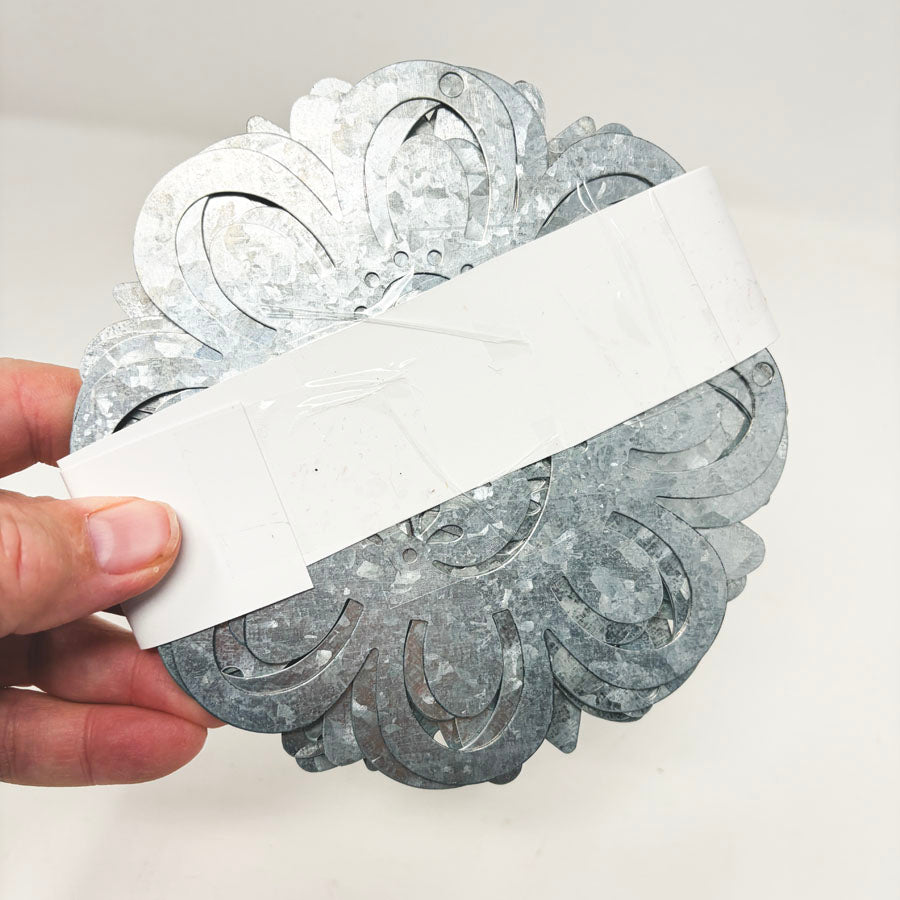 Galvanized Metal Flower Decor-8 ct