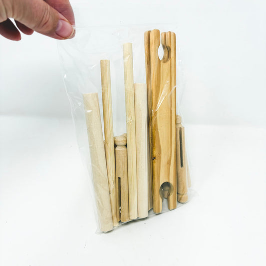 Clothes Pins, Dowel, Stick Shuttles, etc Unfinished Wood Bundle
