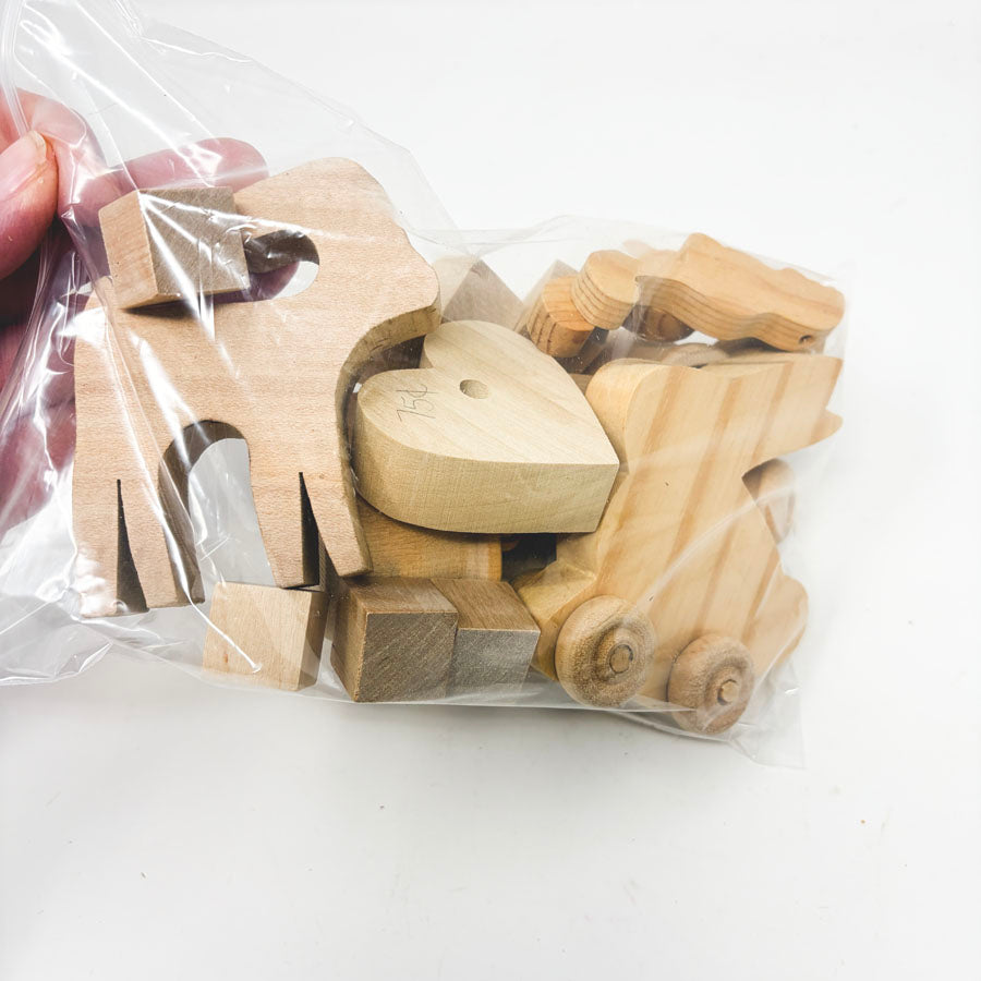 Assorted Large Bags Unfinished Wood Shapes- You Choose