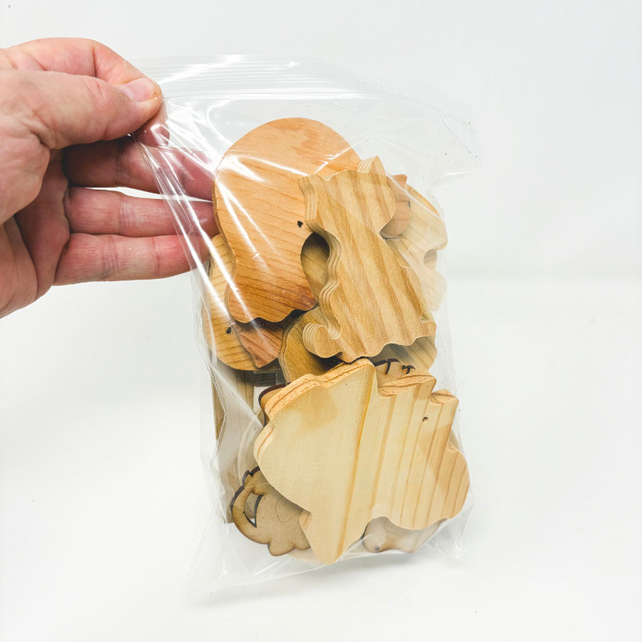 Assorted Large Bags Unfinished Wood Shapes- You Choose