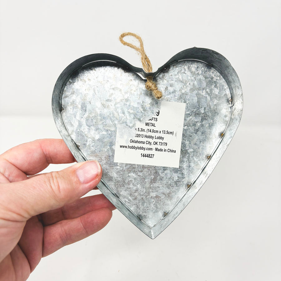 Galvanized Metal Heart Home Decor