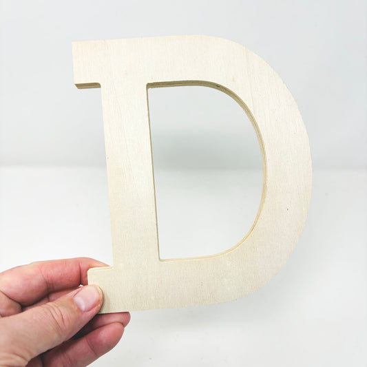 Letter D Decor- Large Unfinished Wood