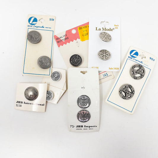 Vintage Metallic Carded Button Pack