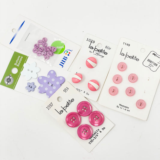 Pink & Purple Carded Button Pack