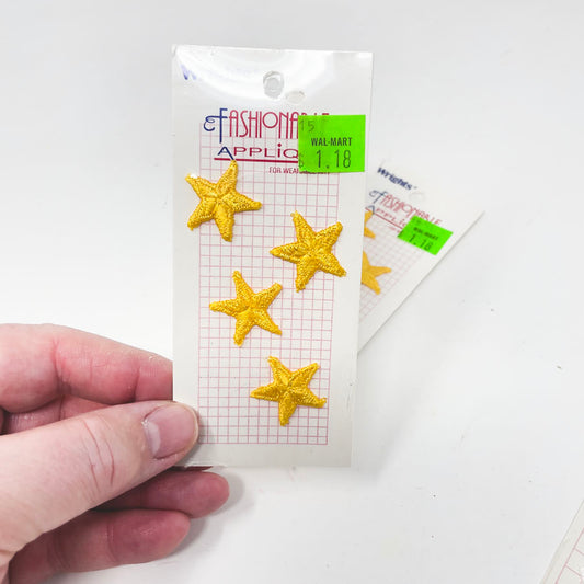 4 Yellow Star Patches Pack