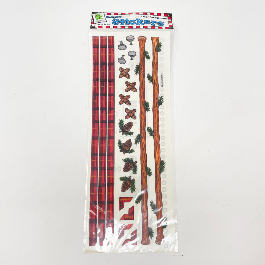 Provo Craft Designer Stickers Clear Background - Pine Borders and Corners