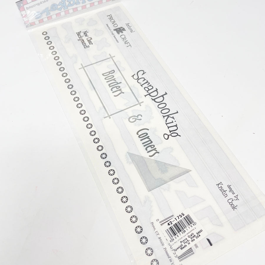 Provo Craft Designer Stickers Clear Background - Pine Borders and Corners