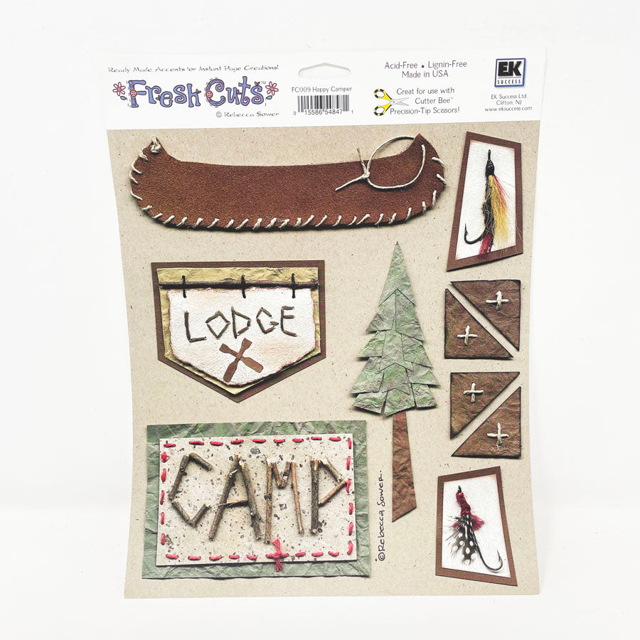 EK Success Fresh Cuts Paper Embellishments - Happy Camper