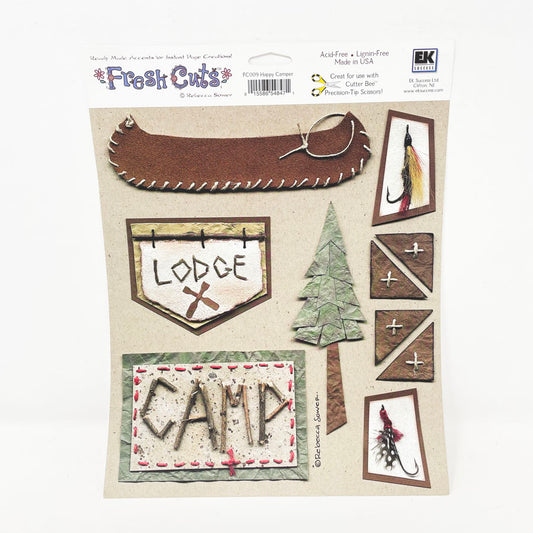 EK Success Fresh Cuts Paper Embellishments - Happy Camper