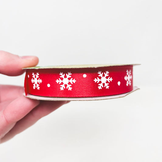 Crafter's Square Red Snowflake Dot 5/8in Ribbon