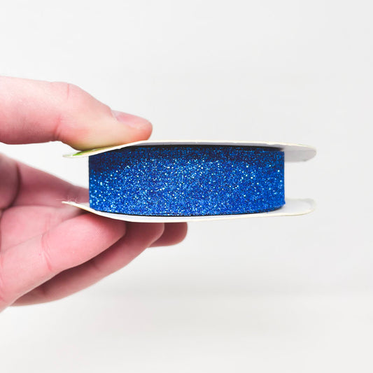 Crafter's Square Blue Glitter Ribbon 5/8in