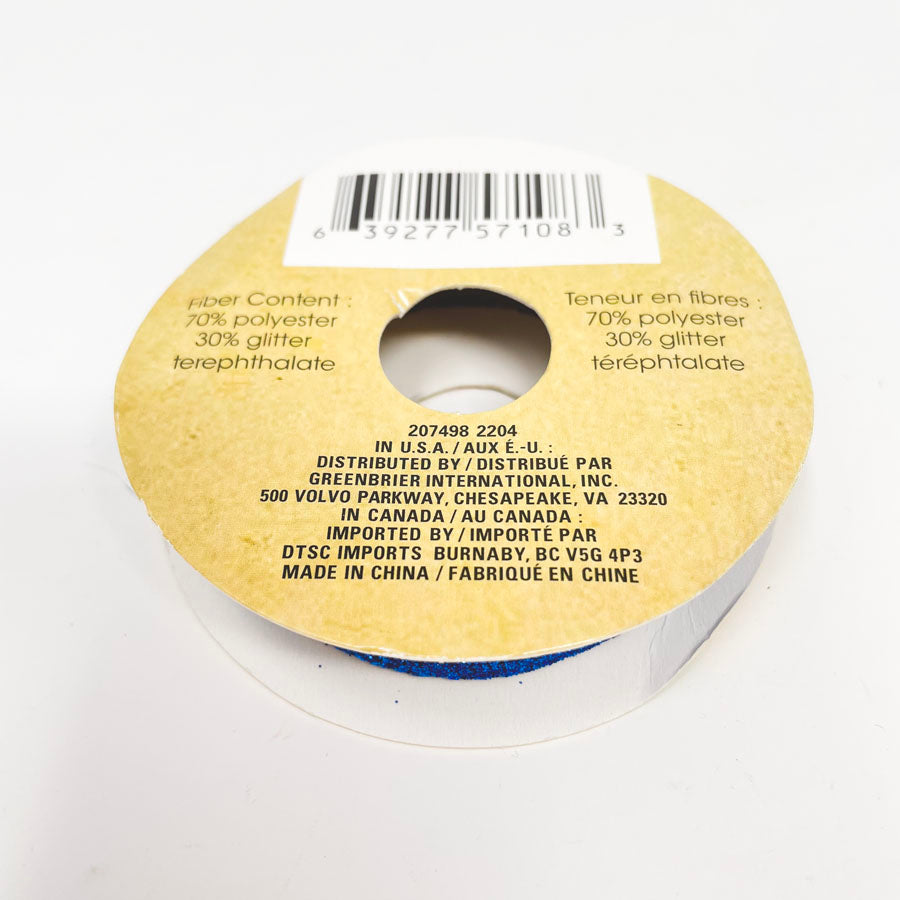 Crafter's Square Blue Glitter Ribbon 5/8in