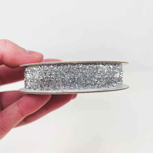 Simplicity Silver Glitter Ribbon 5/8in