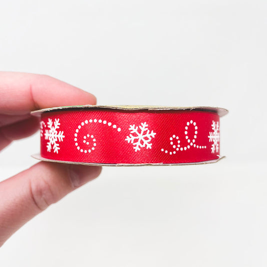 Crafter's Square Snowflake Swirl Red 5/8in Ribbon