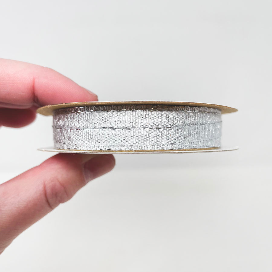 Offray Galena Metallic Silver 1/4in Ribbon