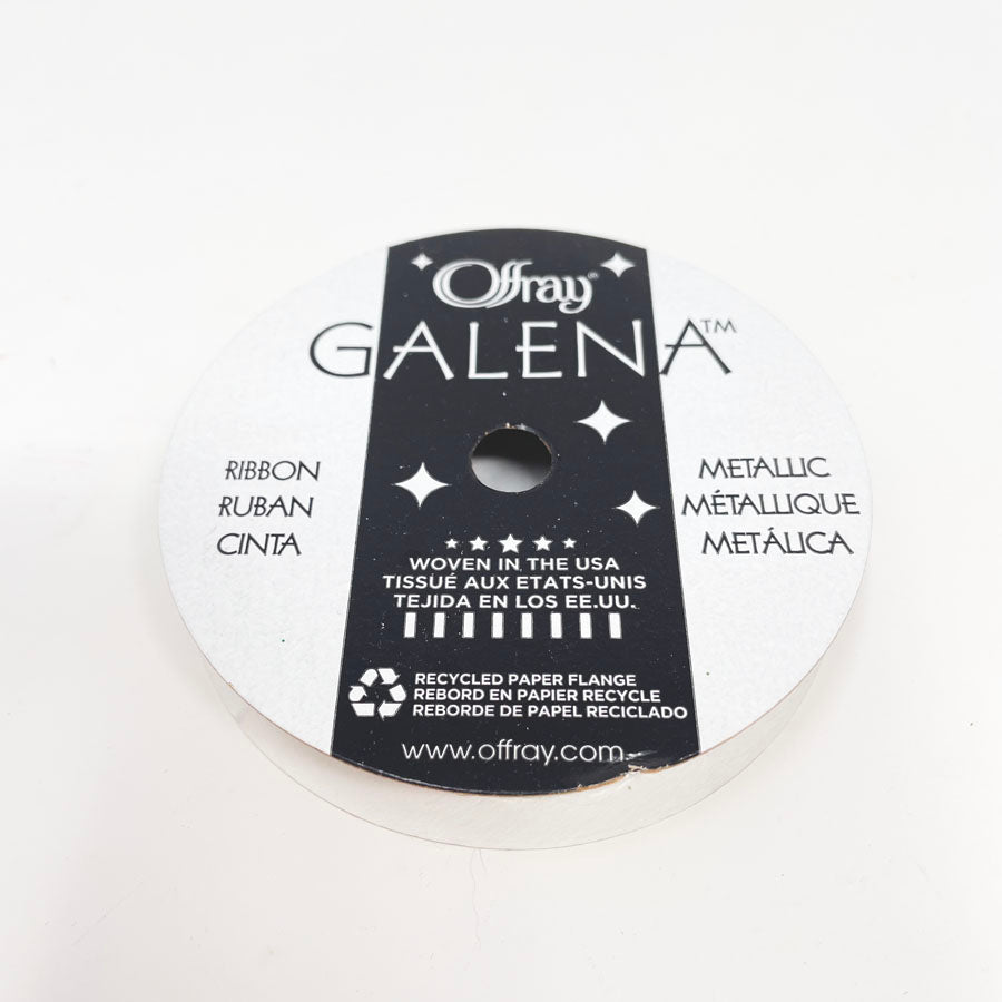 Offray Galena Metallic Silver 1/4in Ribbon