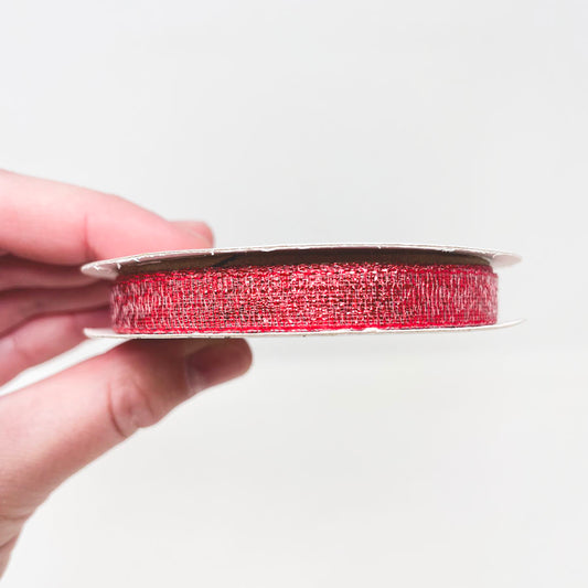 Offray Red Metallic 3/8in Ribbon