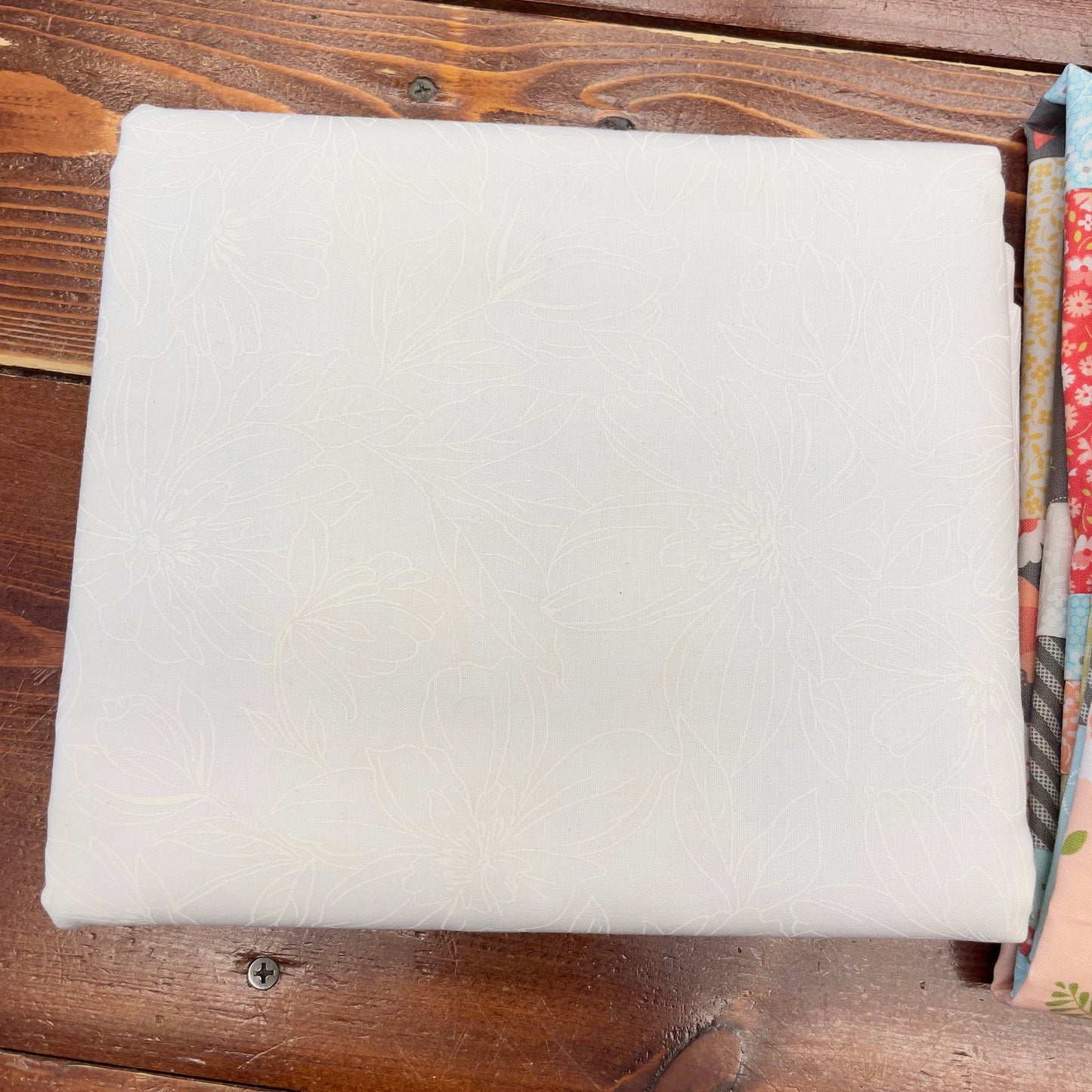 Peach Colored Quilt Top with Backing