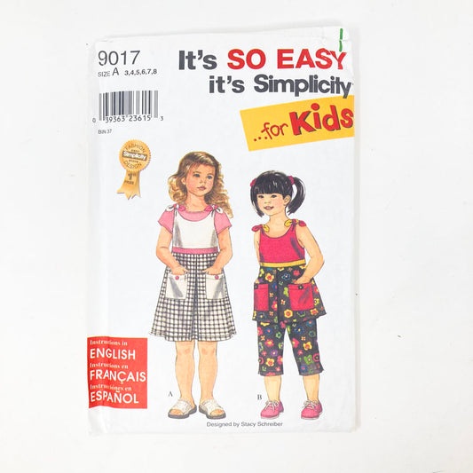 Simplicity 9017 Sewing Pattern - Kids Outfit - 1999
