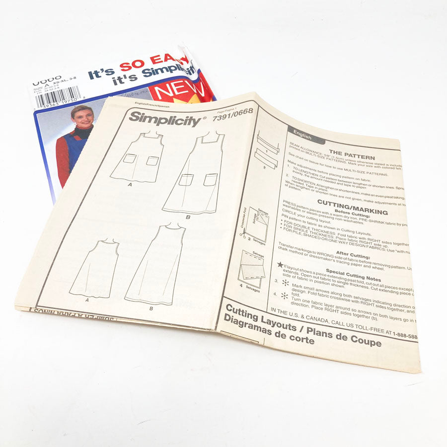 Simplicity 0668 Sewing Pattern - Dress - 1996