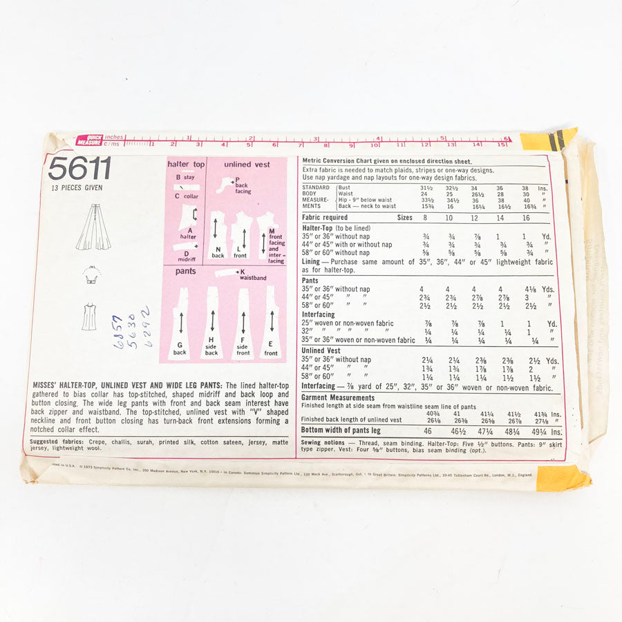 Simplicity 5611 Sewing Pattern - Outfit (10) - 1973