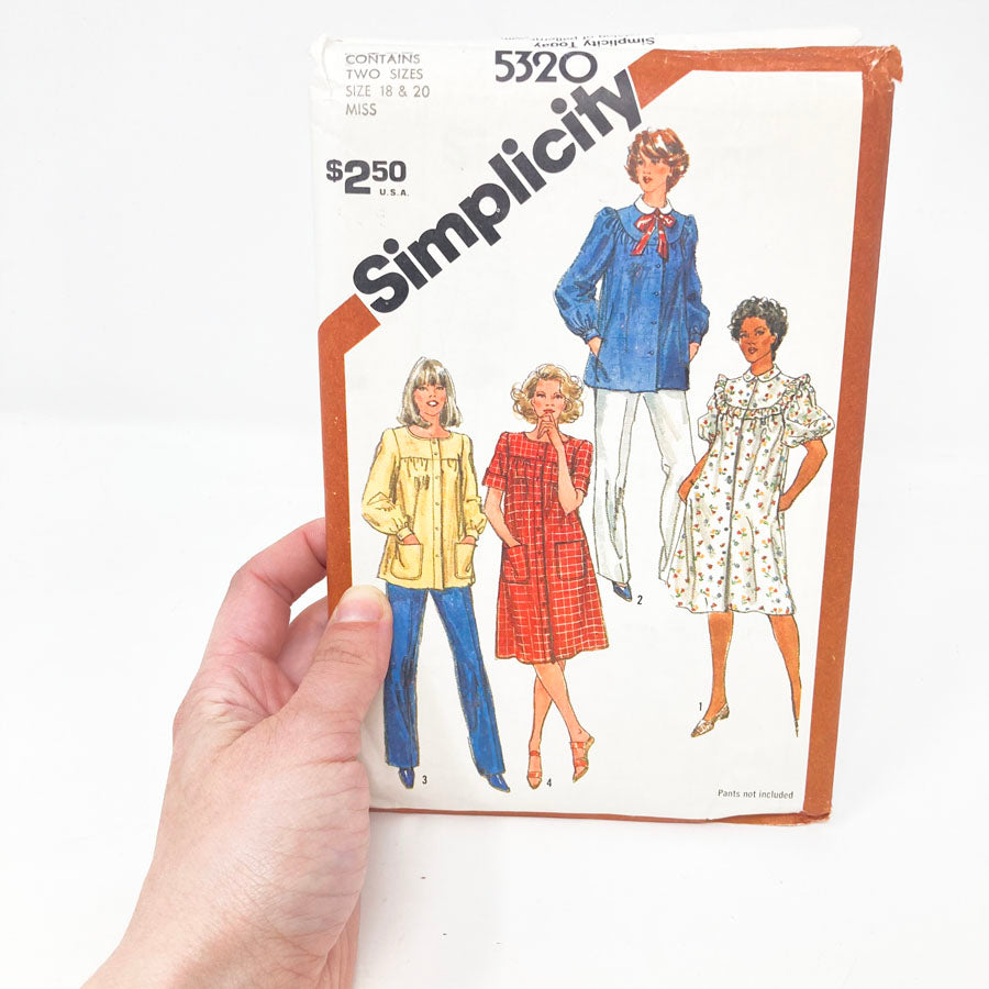 Simplicity 5320 Sewing Pattern - Top/Dress (18-20) - 1981