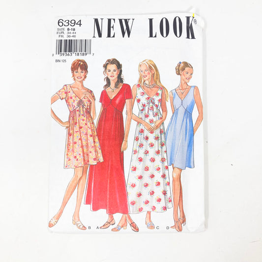 Simplicity New Look 6394 Sewing Pattern - Dress (8-18) - 1995