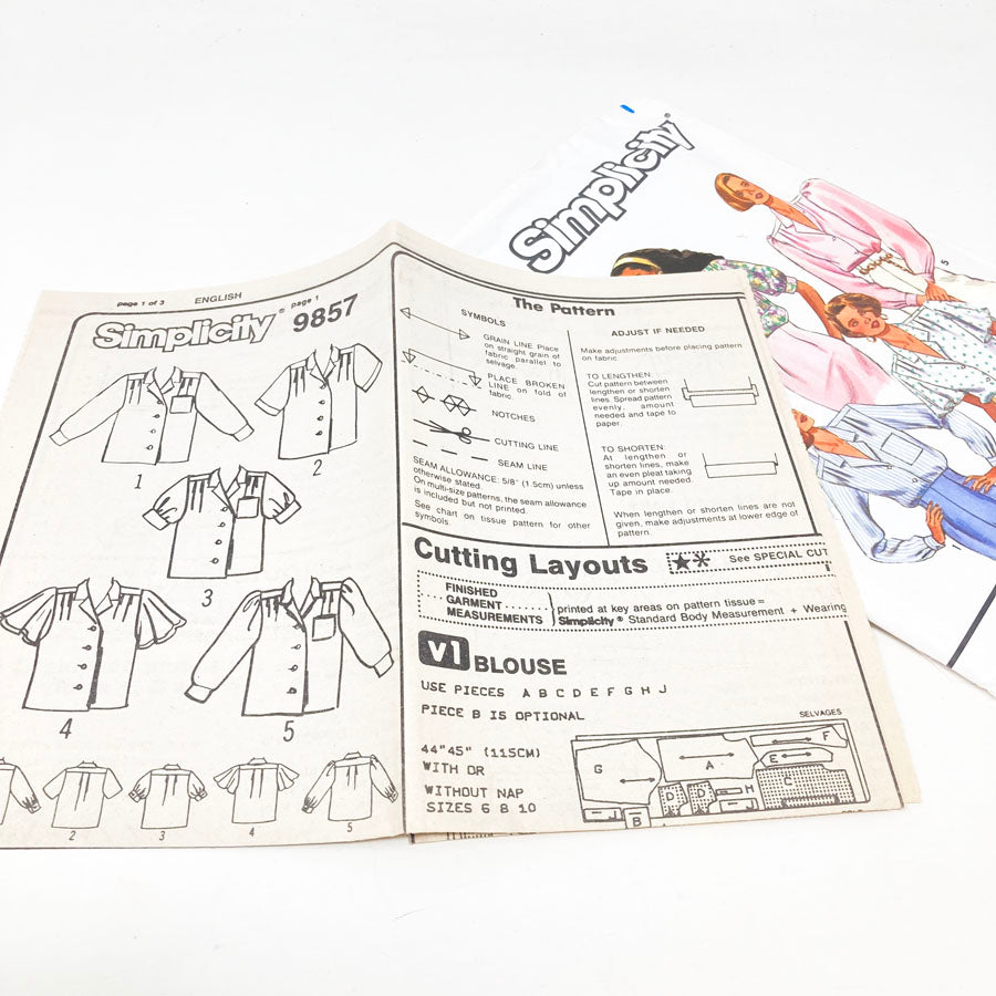 Simplicity 9857 Sewing Pattern - Top (16-24) - 1996