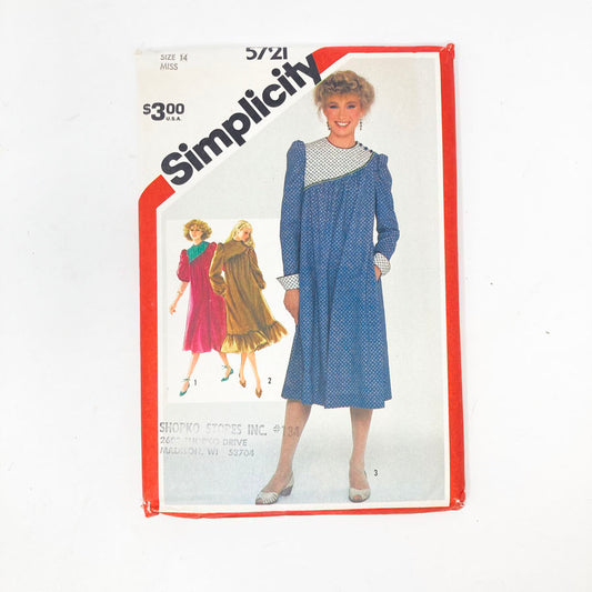 Simplicity 5721 Sewing Pattern - Dress (14) - 1982