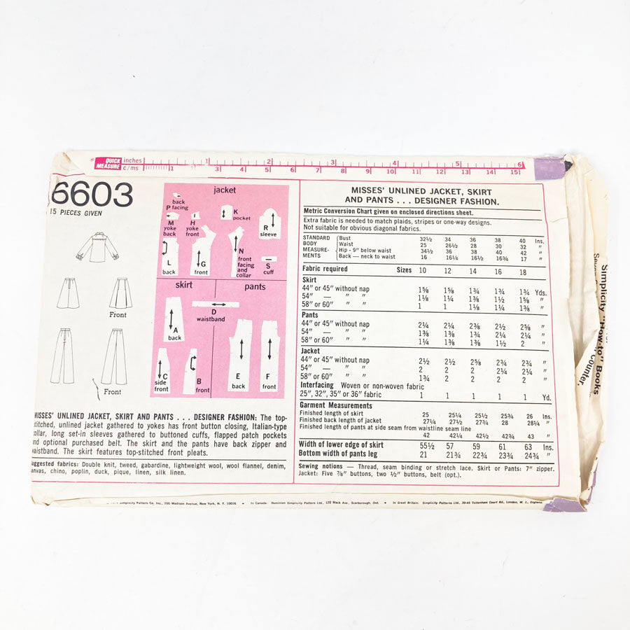 Simplicity 6603 Sewing Pattern - Outfit (18) - 1974