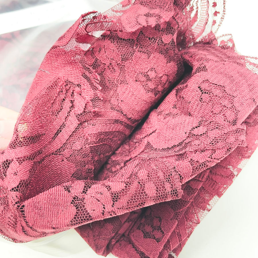 Wine Color Lace - 11" wide - Pick a Length