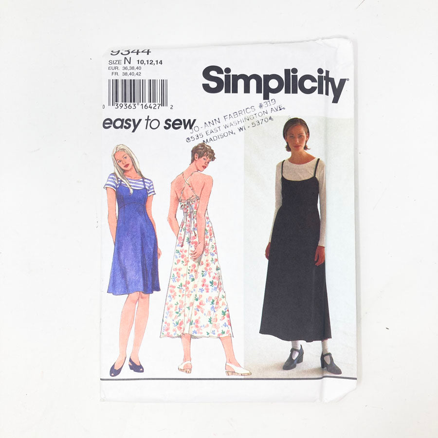 Simplicity 9344 Sewing Pattern - Dress (10-14) - 1995