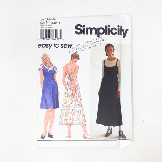 Simplicity 9344 Sewing Pattern - Dress (10-14) - 1995