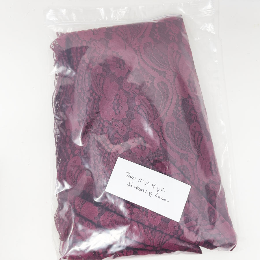 Wine Color Lace - 11" wide - Pick a Length