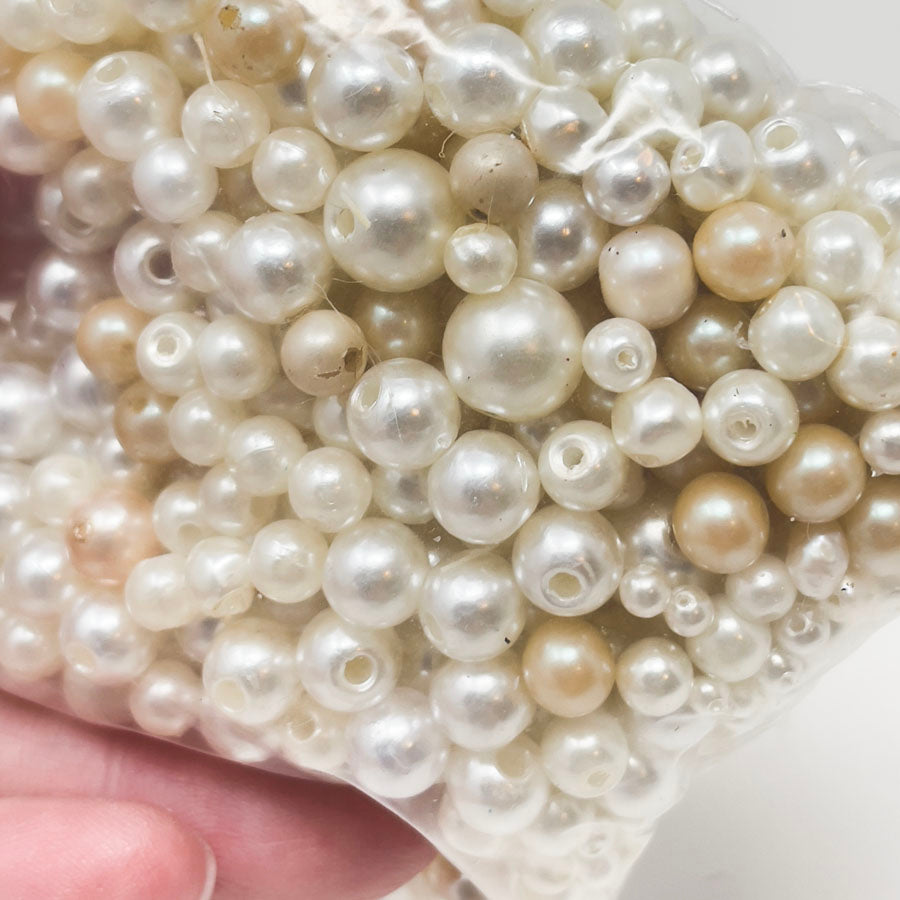 Bundle of Plastic Pearlized Beads