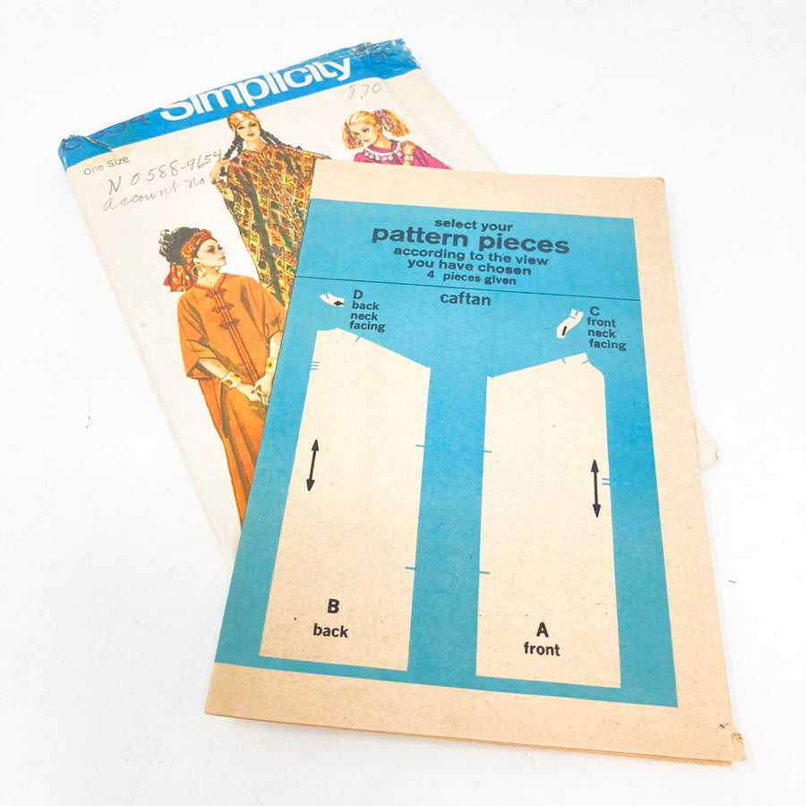 Simplicity 8354 Sewing Pattern - Caftan (One Size) - 1969