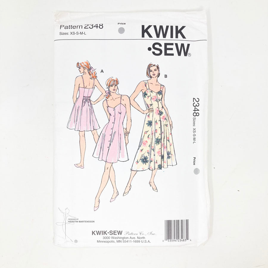 Kwik Sew 2348 Sewing Pattern - Dress (XS-L) - 1990s