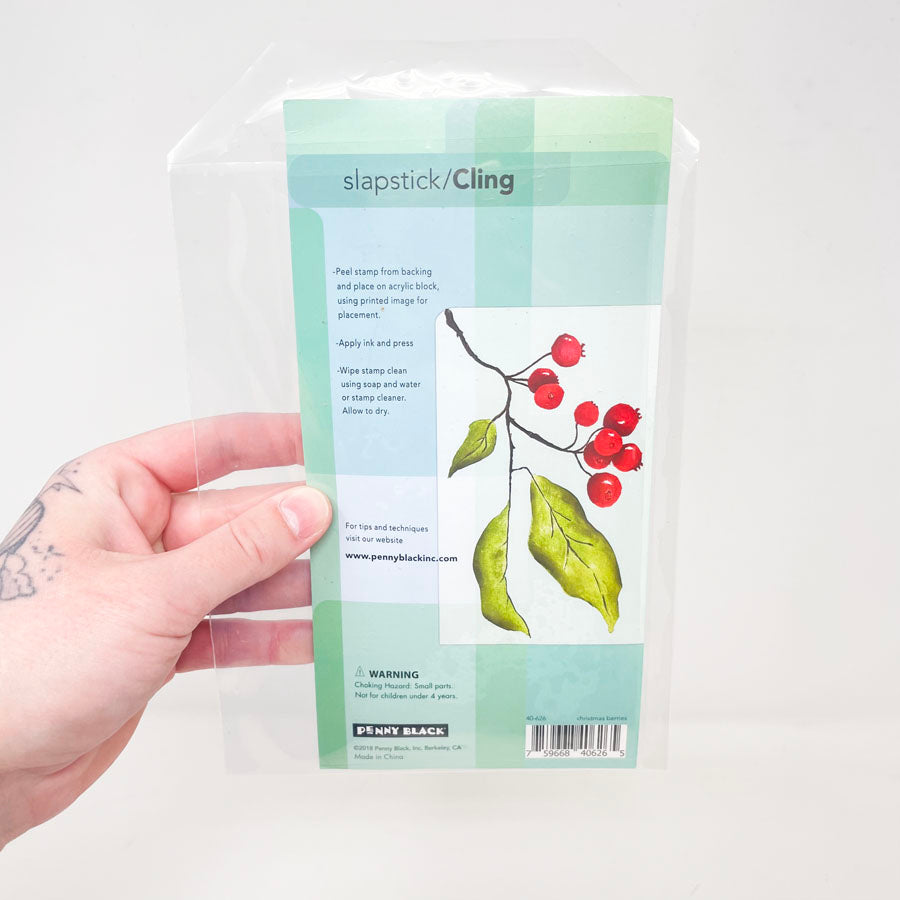 Christmas Berries - Penny Black Cling Stamp