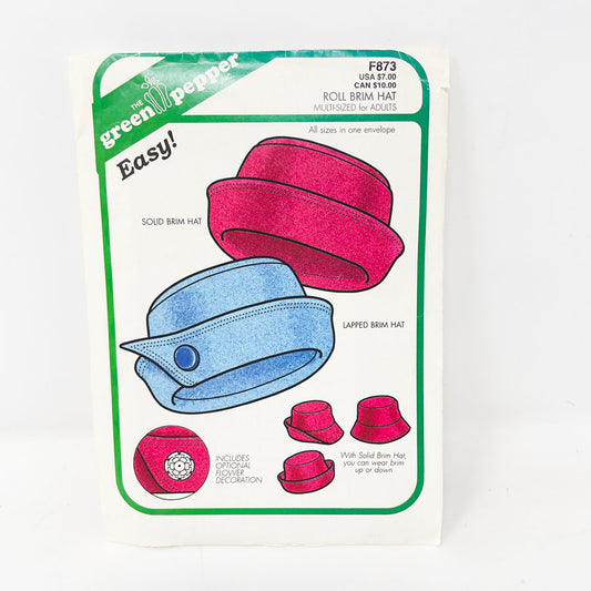 Roll Brim Hat Sewing Pattern F873 - The Green Pepper (2007)