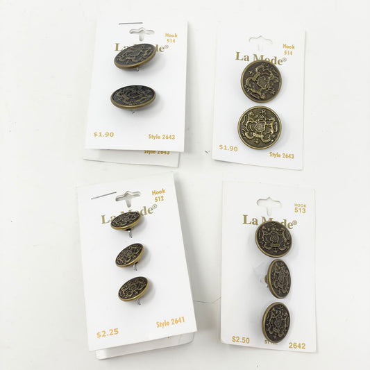 La Mode for Concord House- Crest design buttons-various sizes