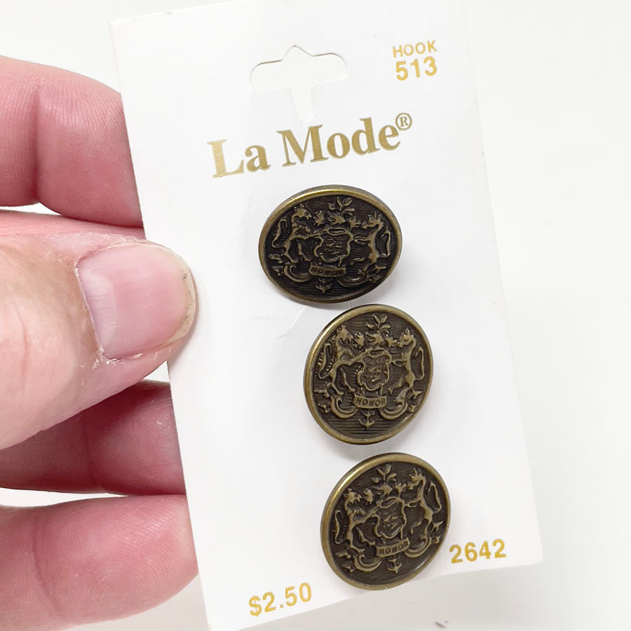La Mode for Concord House- Crest design buttons-various sizes