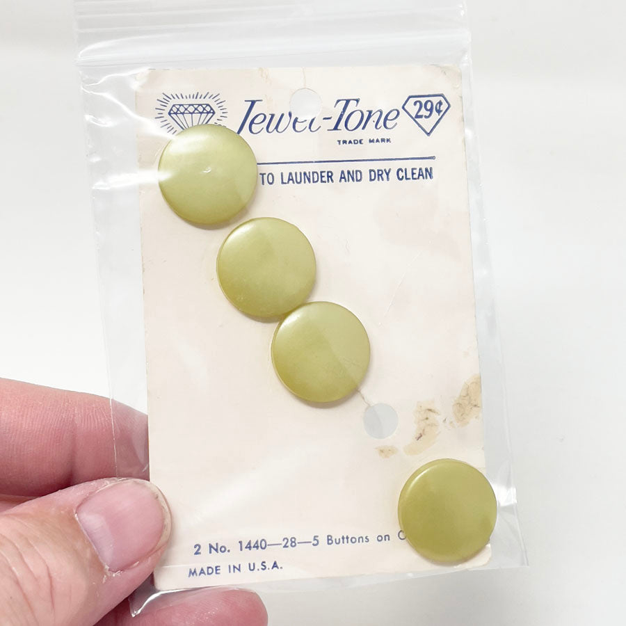 Jewel Tone-light green buttons set of 4